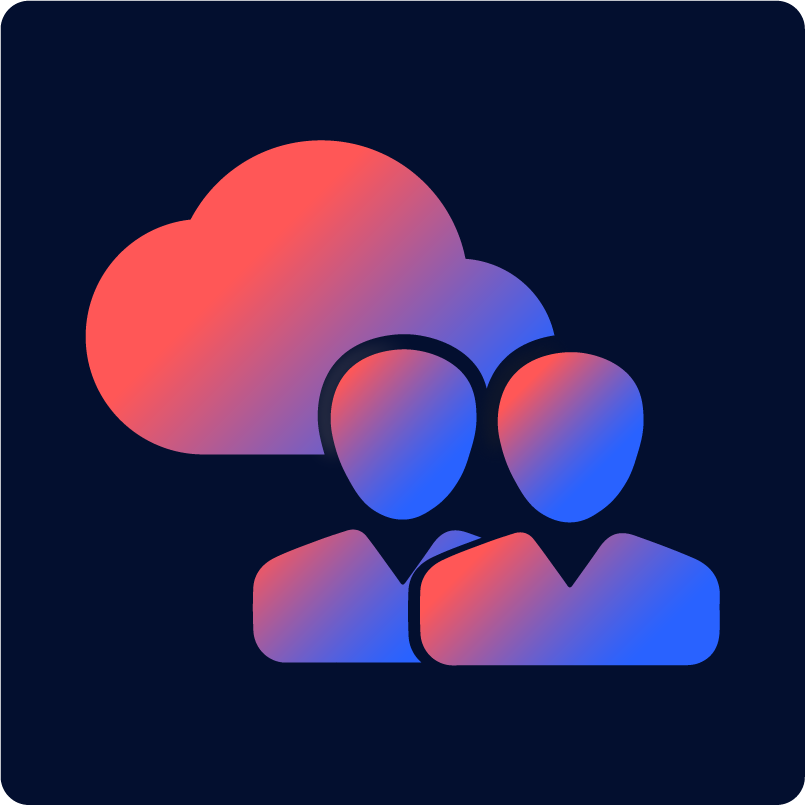 Icon for cloud technology team.
